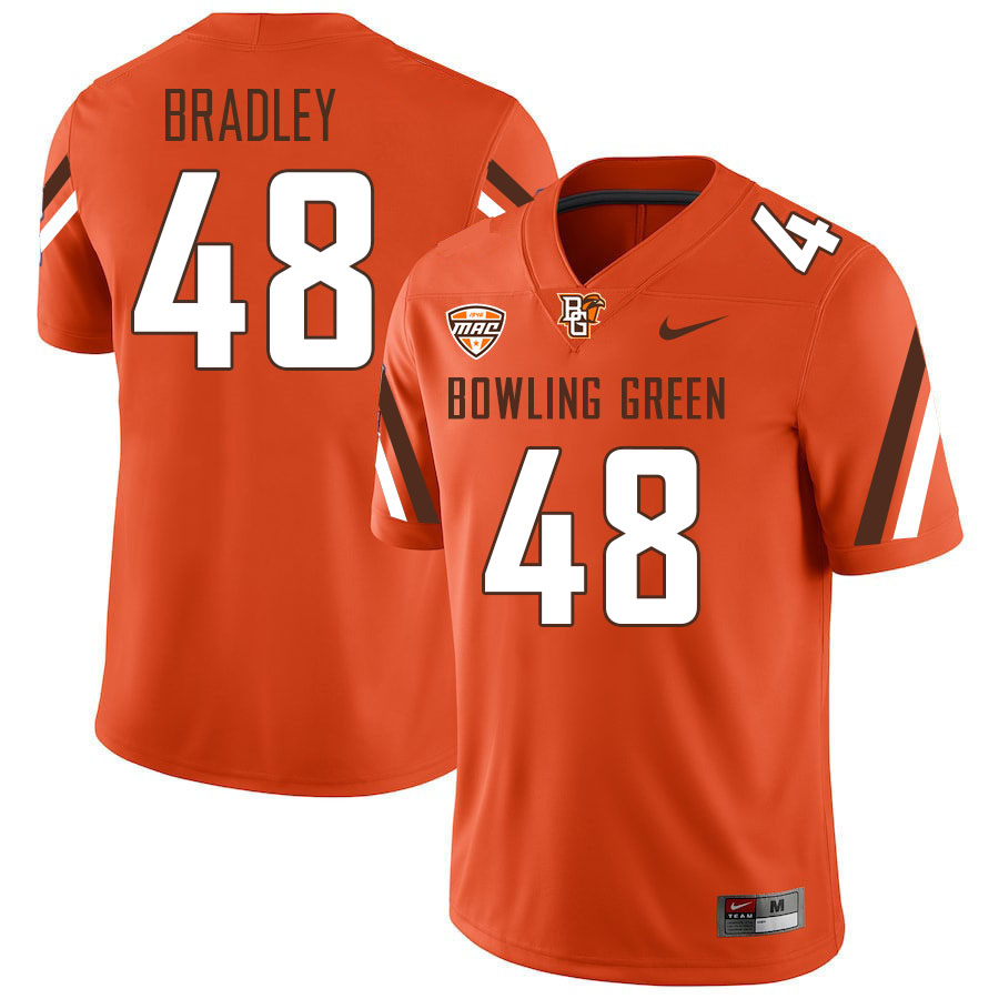 Bowling Green Falcons #48 Myles Bradley College Football Jerseys Stitched Sale-Orange